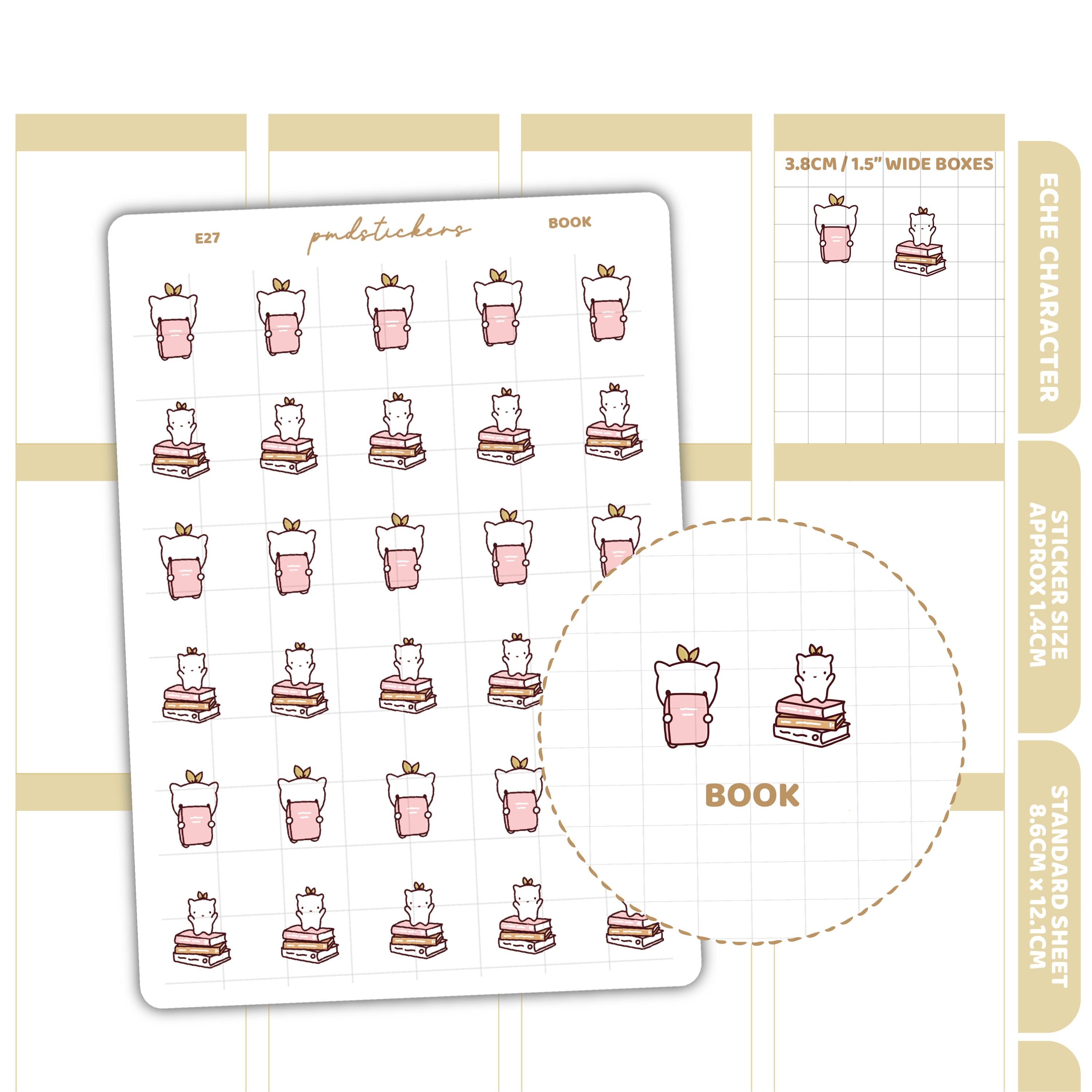 Book Stickers | Eche Character Planner Stickers | E27 – PMD Stickers