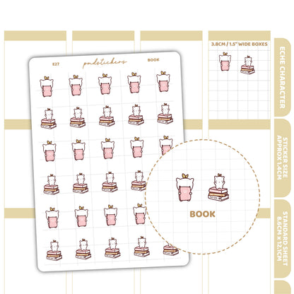 Book Stickers | Eche Character Planner Stickers | E27