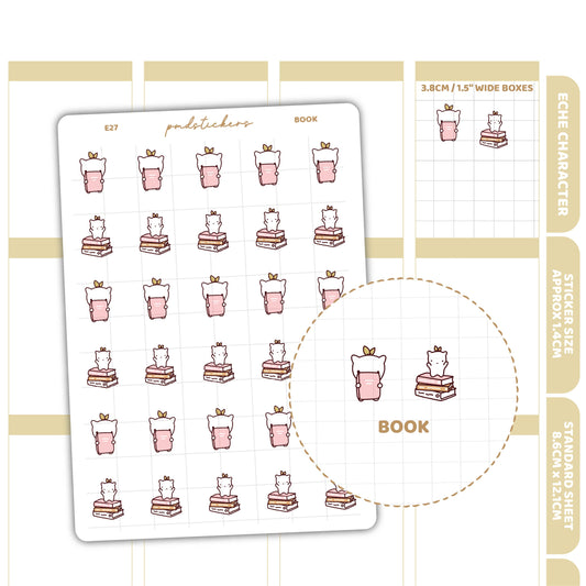 Book Stickers | Eche Character Planner Stickers | E27