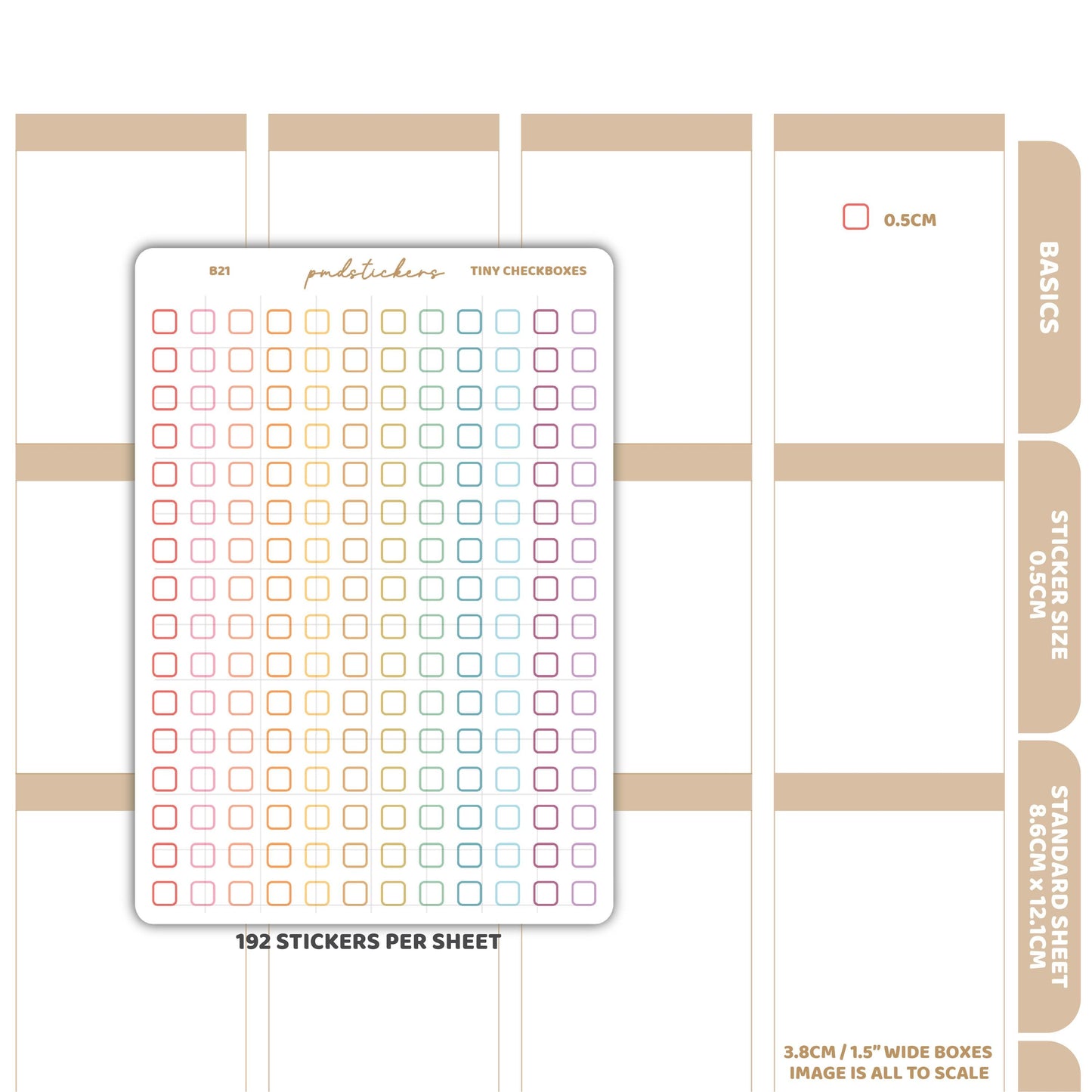 Tiny Checkbox Stickers | Basic Planner Stickers | B21