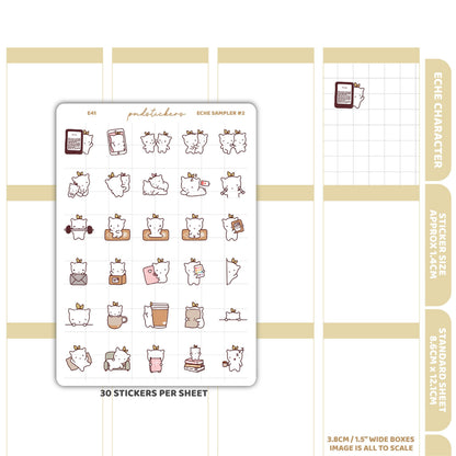 Eche Sampler #2 Stickers | Eche Character Planner Stickers | E41