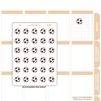 Soccer Stickers | Drawn Planner Stickers | D22