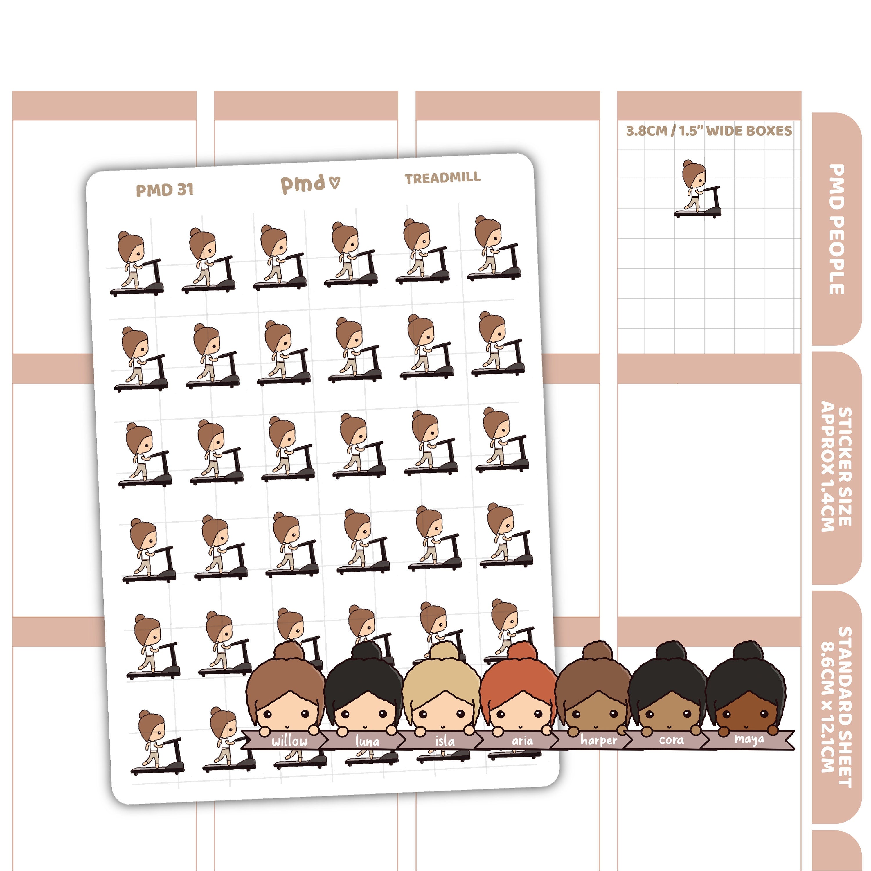 Treadmill Stickers | PMD People Planner Stickers | PMD31 – PMD Stickers