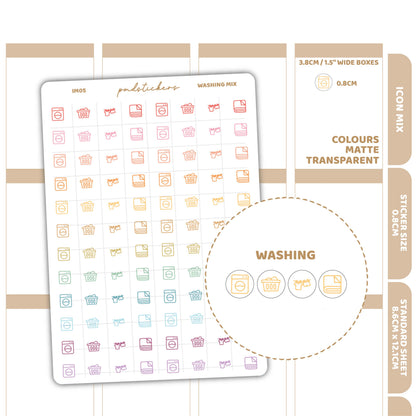 Washing Mix Icon Dot Stickers | Planner Stickers | IM05