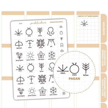 Pagan Holiday Stickers | Holiday Planner Stickers | H04