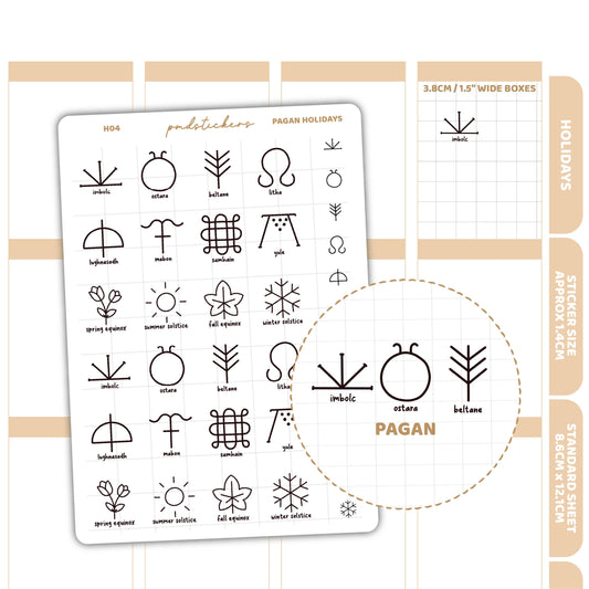 Pagan Holiday Stickers | Holiday Planner Stickers | H04