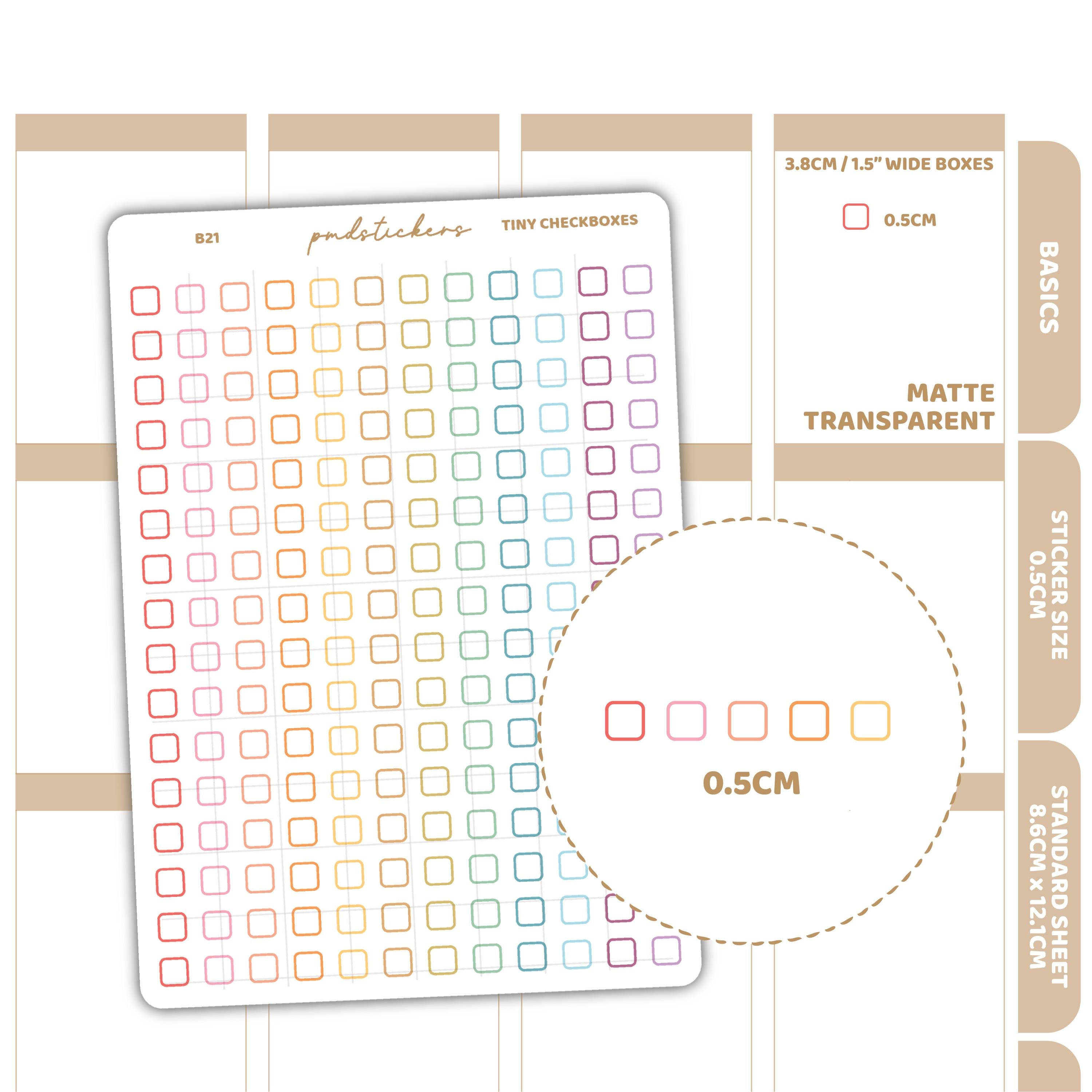 Tiny Checkbox Stickers | Basic Planner Stickers | B21 – PMD Stickers
