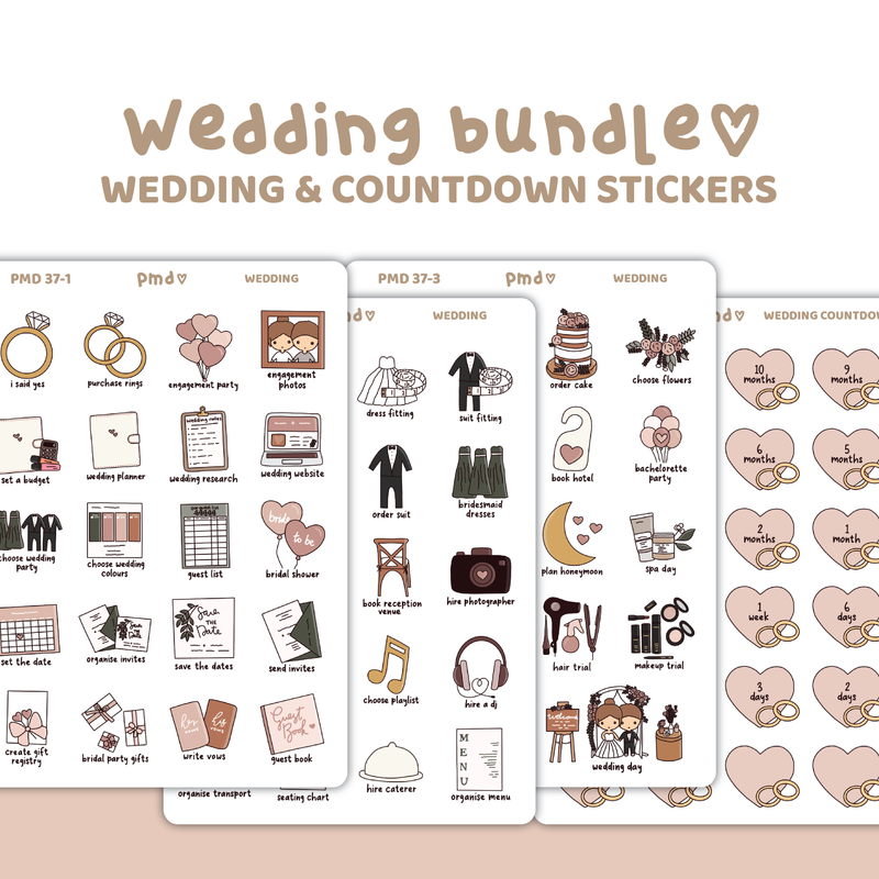 Wedding Sticker Bundle | 4 Sheets | BU02 (4)