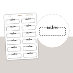 Custom Script Box Stickers | C10