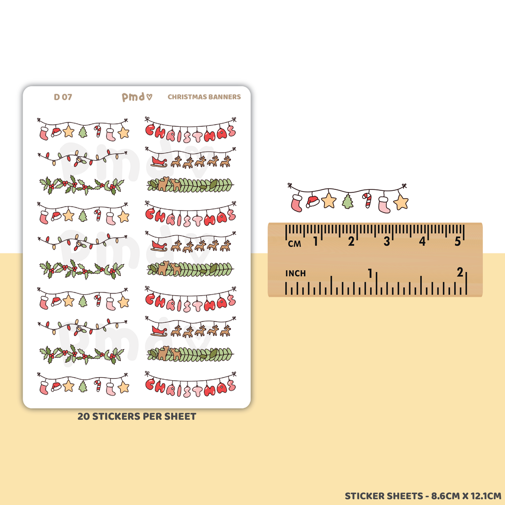 Christmas Banner Stickers | D07