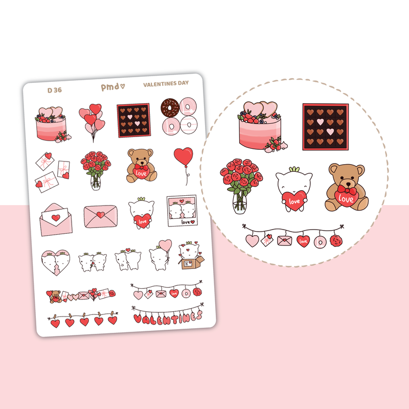 Valentines Day Doodle Stickers | D36