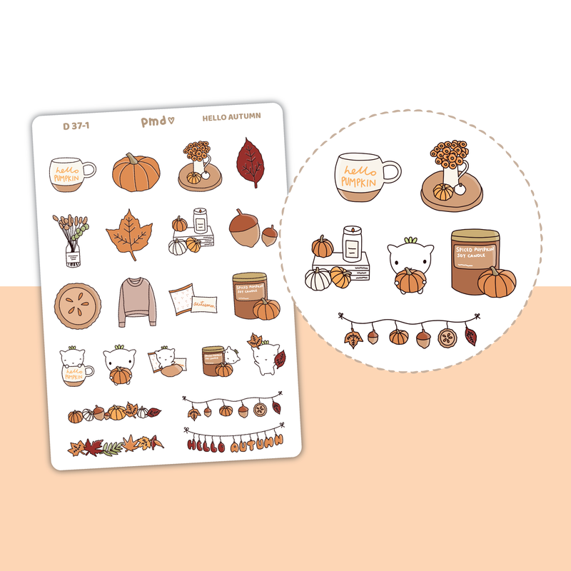 Autumn/Fall Doodle Stickers | D37