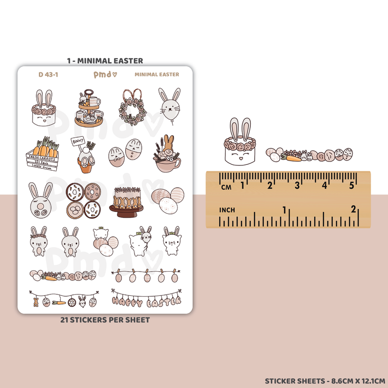 Minimal Easter & Countdown 2022 Stickers | D43