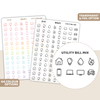 Utility Bill Mix Icon Stickers | DI02