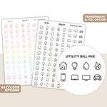 Utility Bill Mix Icon Stickers | DI02