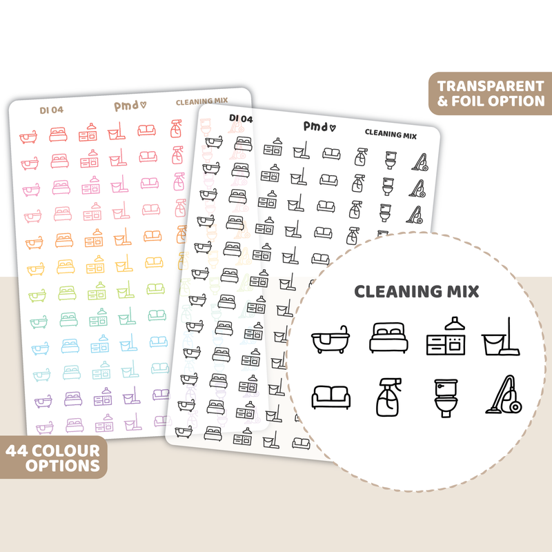 Cleaning Mix Icon Stickers | DI04
