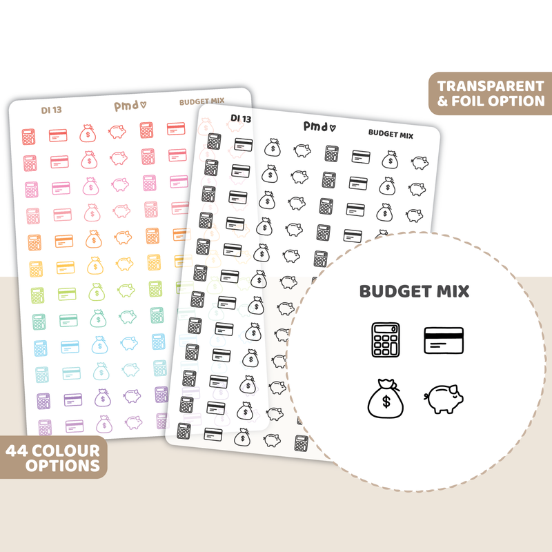 Budget Mix Icon Stickers | DI13