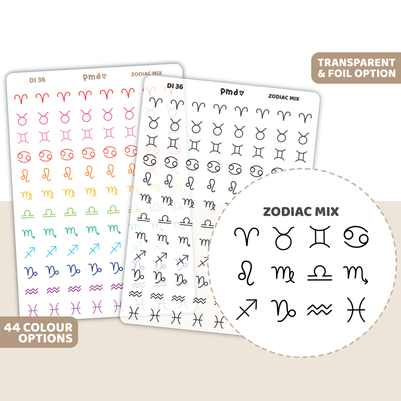 Zodiac Mix Icon Stickers | DI36