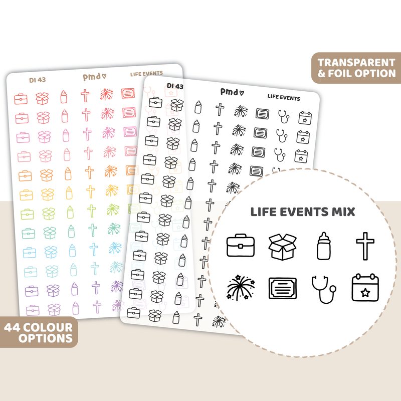 Life Events Mix Icon Stickers | DI43