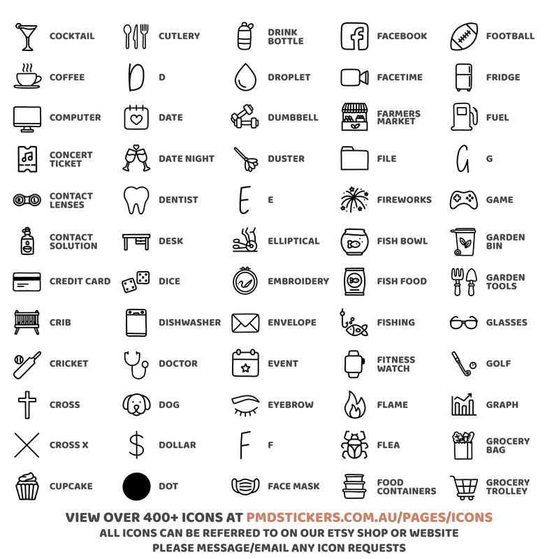 Mini Outline Icon Stickers | 700+ Icons | ICON R000