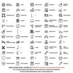 Large Outline Icon Stickers | 500+ Icons | ICON L000
