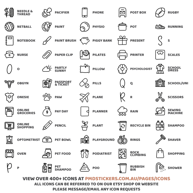 Mini Outline Icon Stickers | 500+ Icons | ICON R000