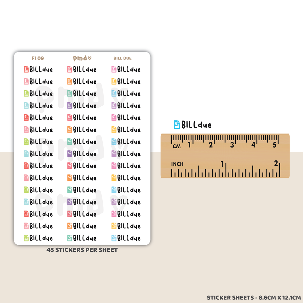Bill Due Stickers | FI09
