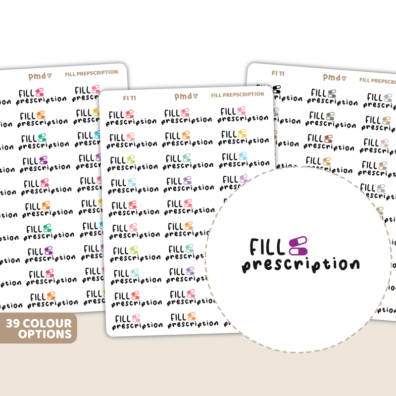 Fill Prescription Stickers | FI11