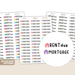 Rent Due, Mortgage Stickers | FI22