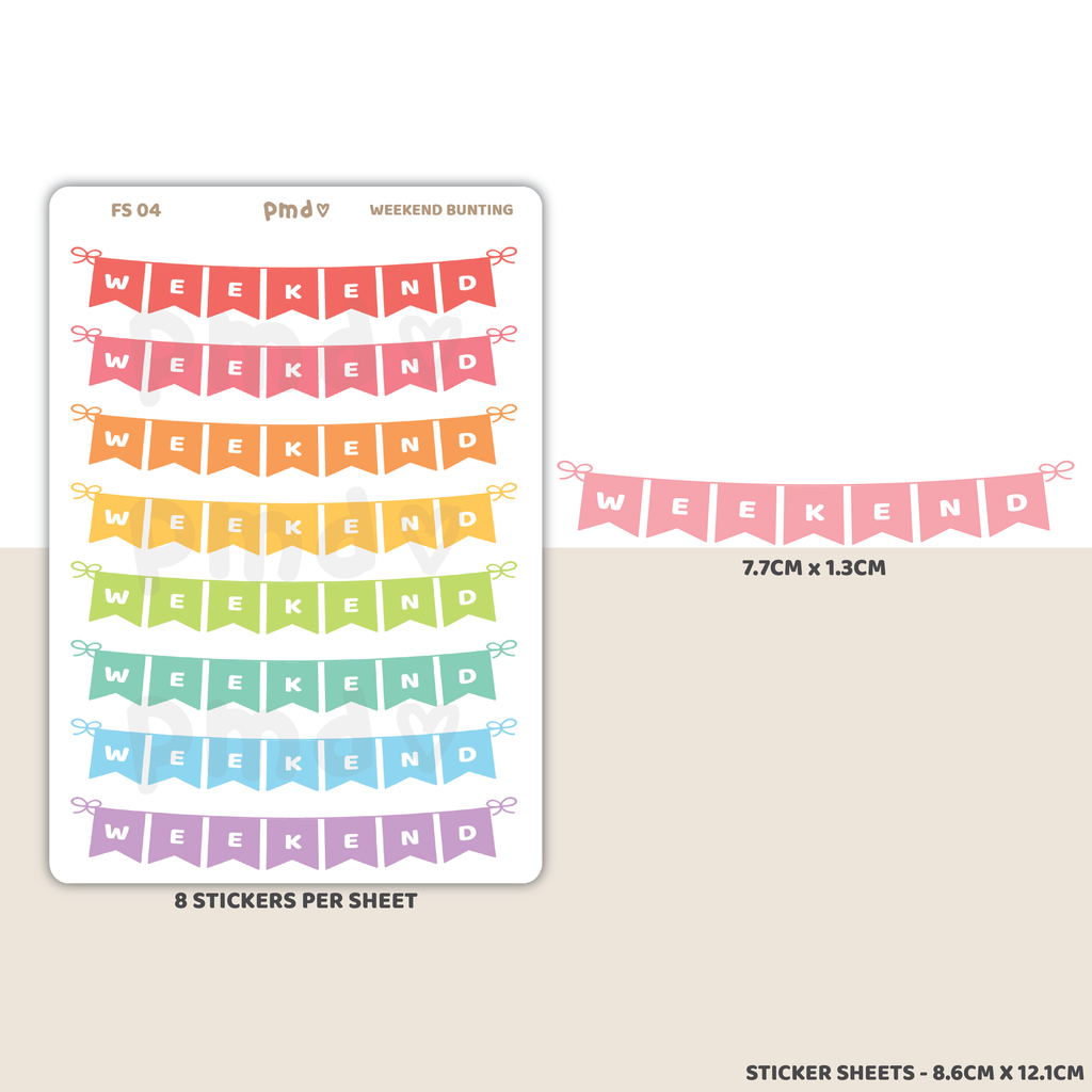 Weekend Bunting Stickers | FS04