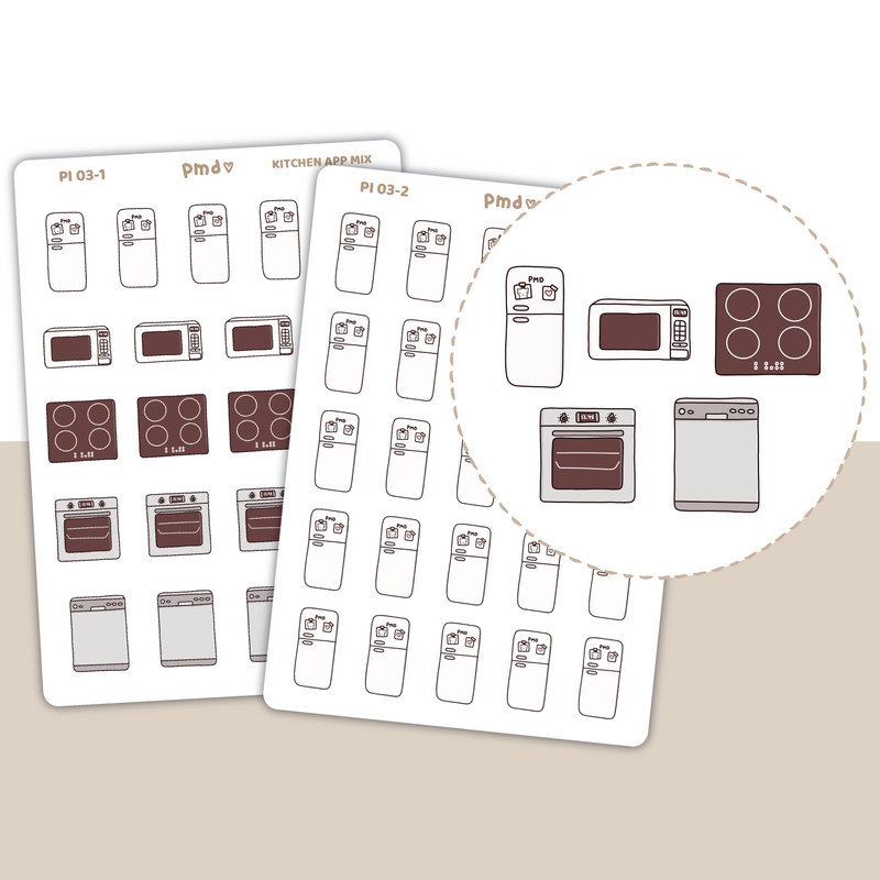 Kitchen Appliances Stickers | PMD Icons | PI03