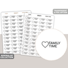 Family Time Text/Icon Stickers | Minimalist | TI07