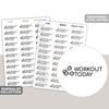 Workout Today Text/Icon Stickers | Minimalist | TI08