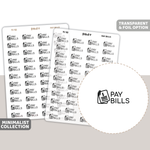 Pay Bills Text/Icon Stickers | Minimalist | TI10