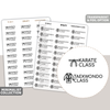 Karate & Taekwondo Class Text/Icon Stickers | Minimalist | TI25