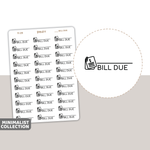 Bill Due Text/Icon Stickers | Minimalist | TI29